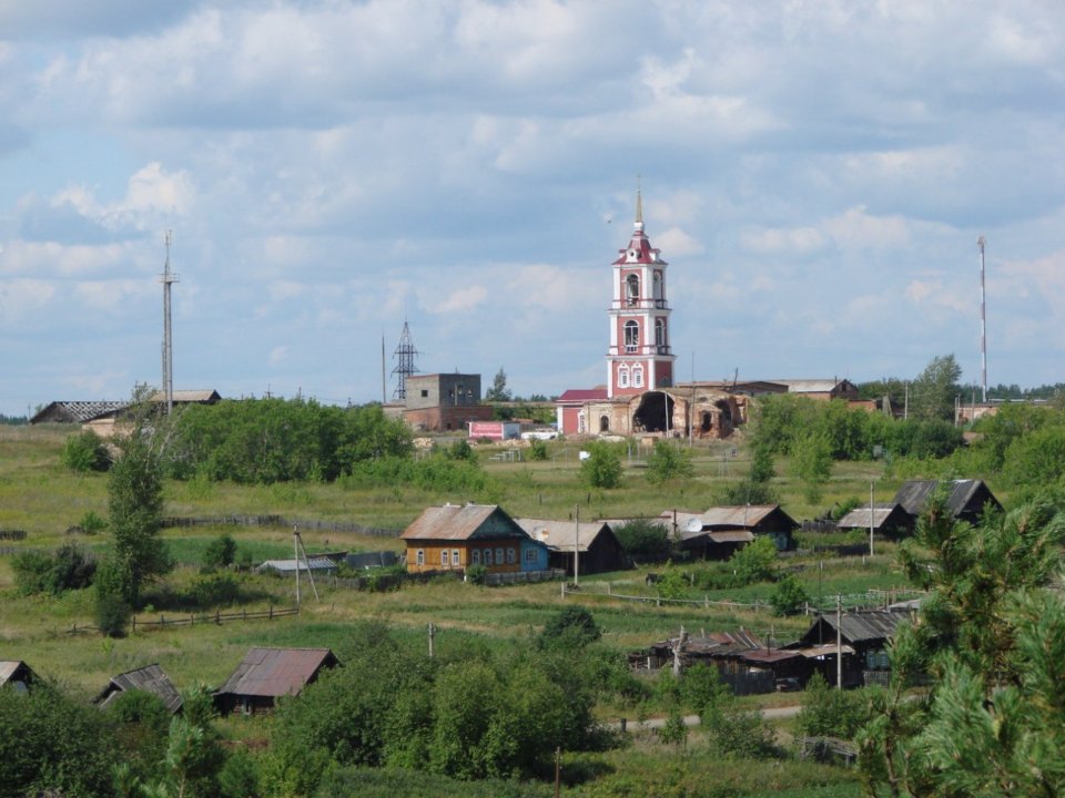 Вид на храм Георгия Победоносца с Мироновских скал